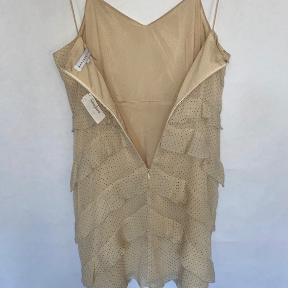 NWT Endless Rose Polka Dot Ruffle Strap V-Neck Ivory Mini Dress size Small NEW - Picture 4 of 8